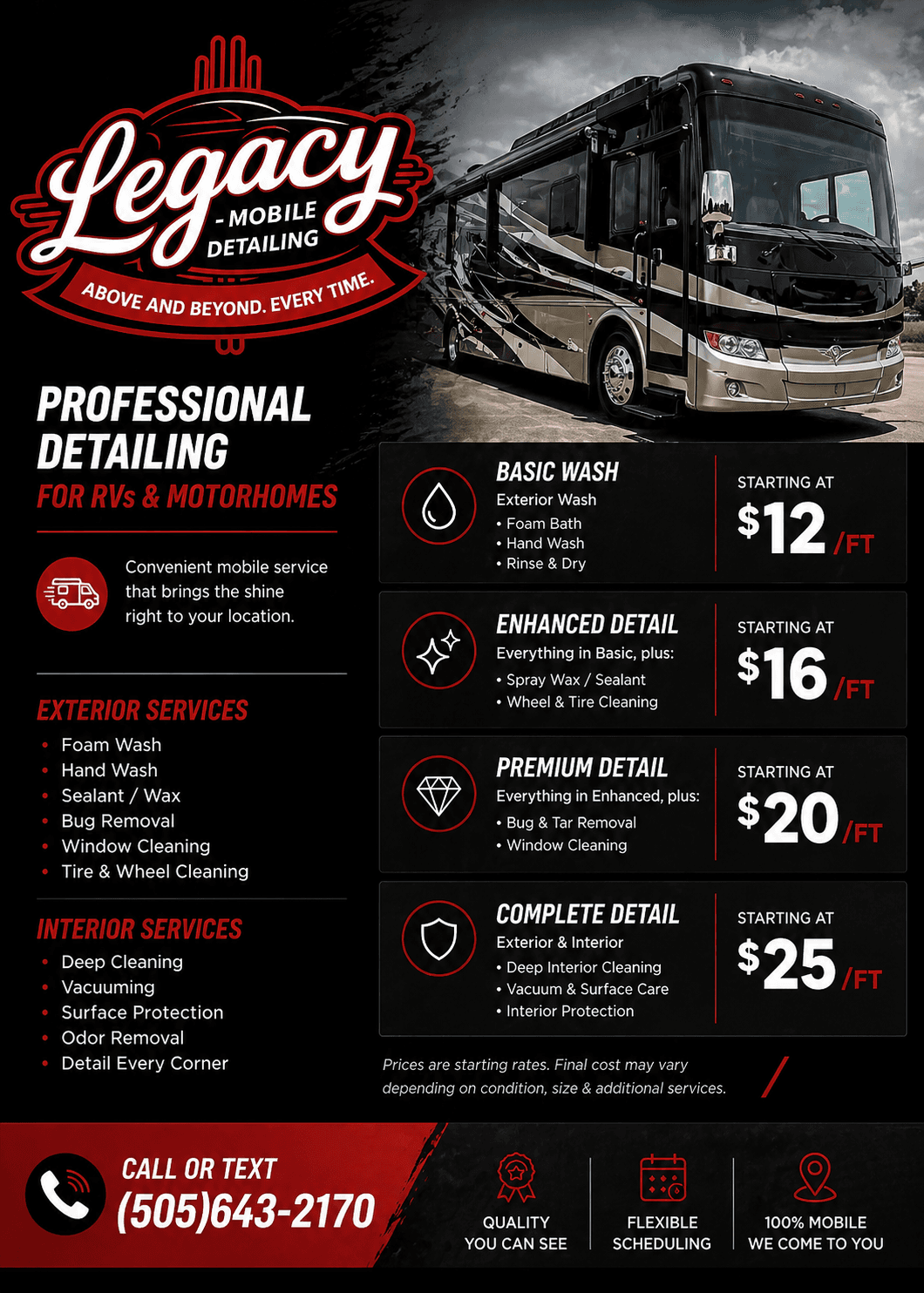Legacy Mobile Detailing RV and motorhome detailing service in Farmington NM